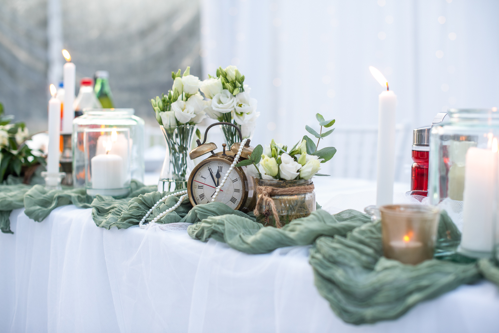 intimate villa wedding dinner surrounded by Mediterranean nature